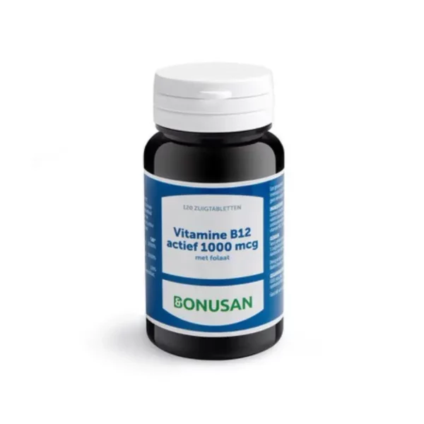 Bonusan Vitamine B12 actief 1000 mcg grootverpakking 120 zuigtabletten
