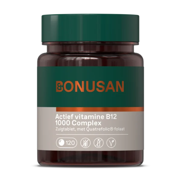 Bonusan Vitamine B12 actief 1000 mcg grootverpakking 120 zuigtabletten