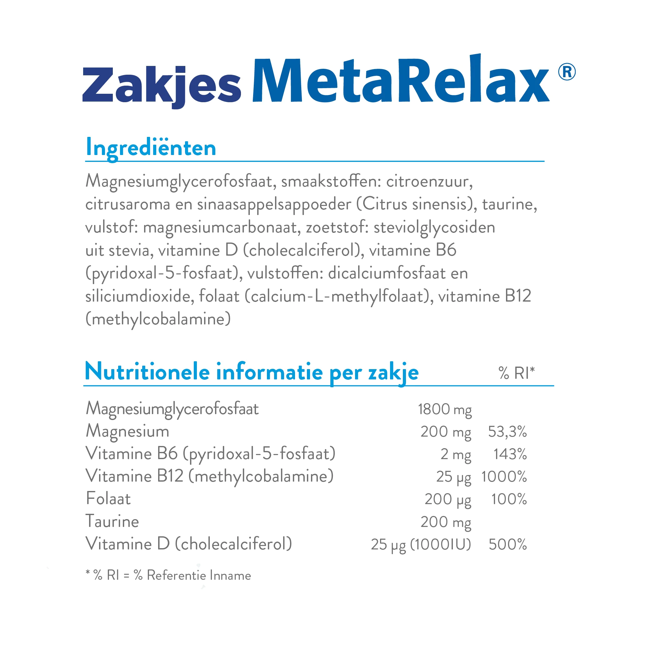 Metagenics Metarelax sachets - Afbeelding 3
