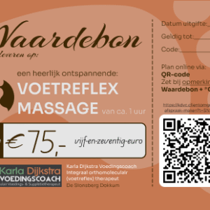 Waardebon Voetreflextherapie – 1 uur pure ontspanning